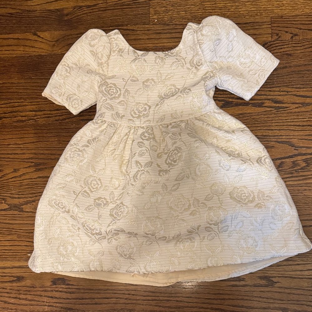 Janie and Jack Cream Brocade Dress